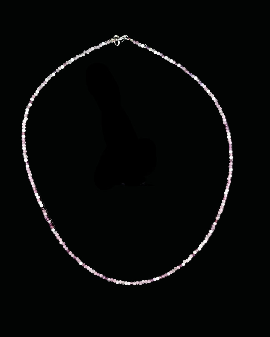 Lepidolite 2mm Faceted Necklace
