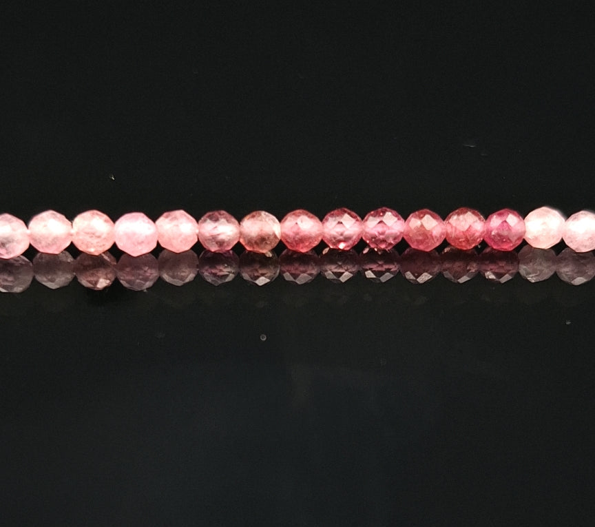 Tourmaline, Pink 2.5mm Faceted Necklace