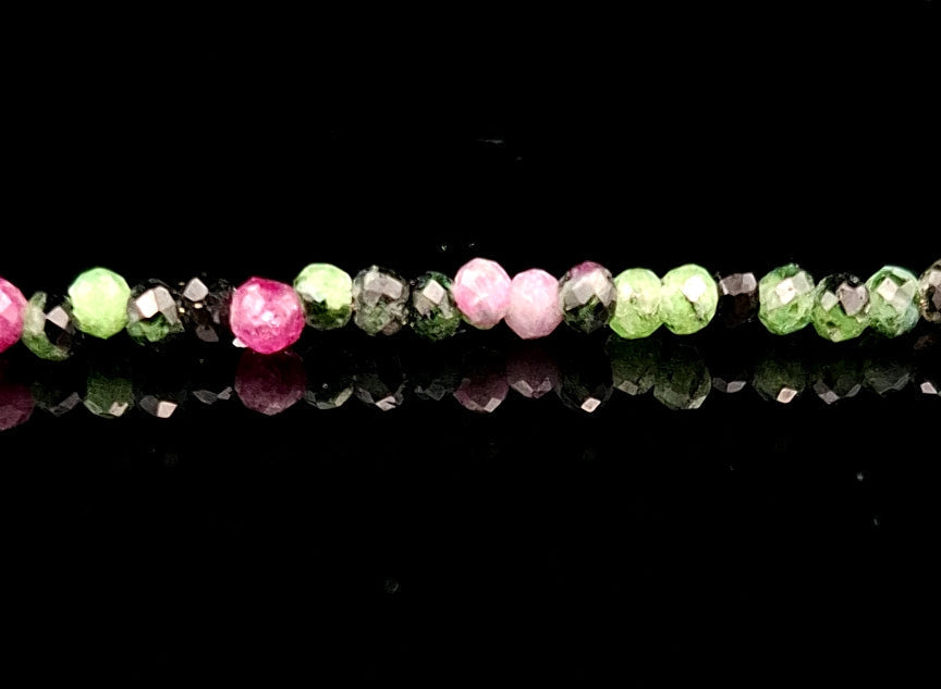 Ruby Zoisite 2mm Faceted Necklace