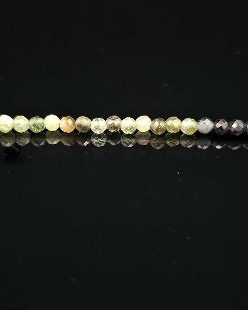 Tourmaline, Green 2mm Faceted Necklace