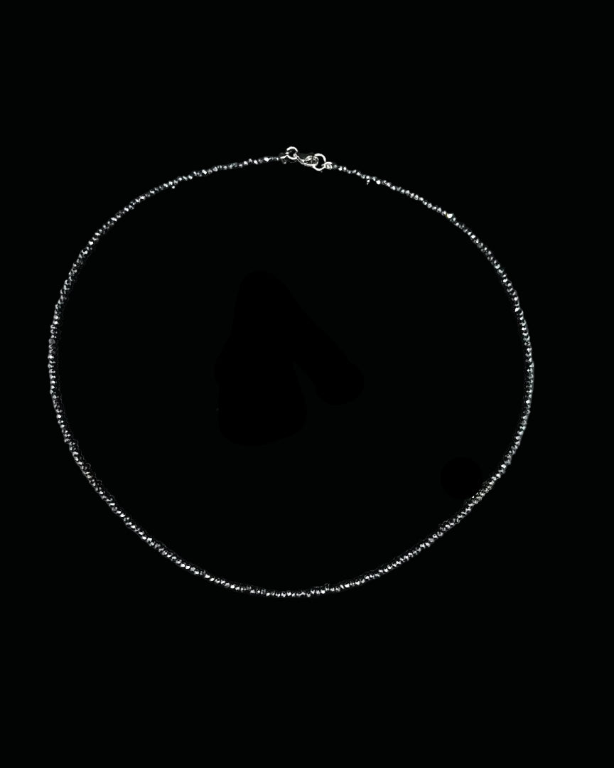 Hematite 2mm Faceted Necklace