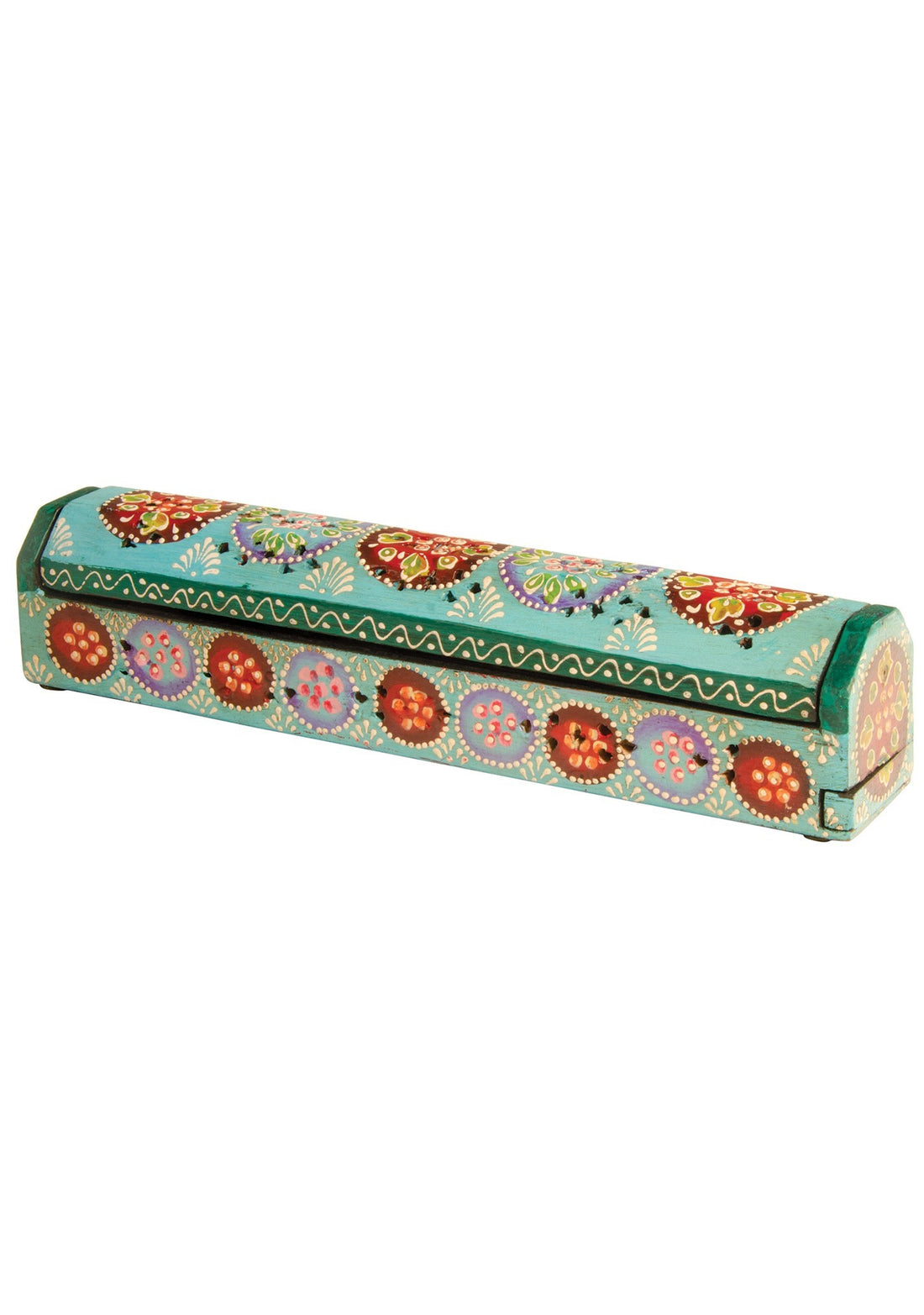 Hand painted wooden incense box