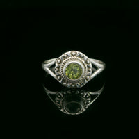 Peridot, Faceted Sterling Silver Ring