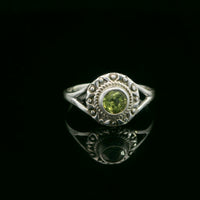 Peridot, Faceted Sterling Silver Ring