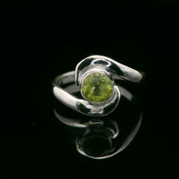 Peridot, Faceted Sterling Silver Ring