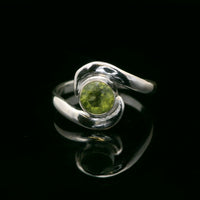 Peridot, Faceted Sterling Silver Ring