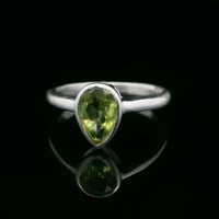 Peridot, Faceted Sterling Silver Ring