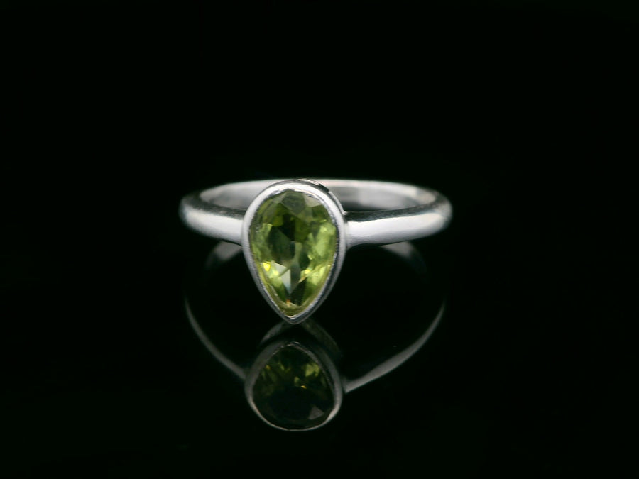 Peridot, Faceted Sterling Silver Ring