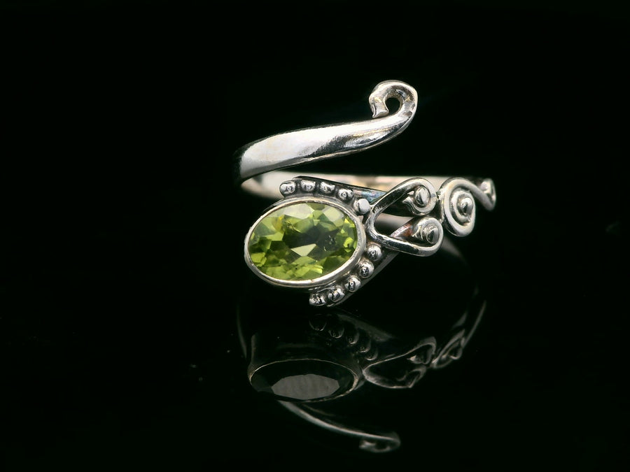 Peridot, Freesize Sterling Silver Ring