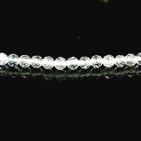 Quartz, Clear 3mm Faceted Necklace - Silver Plated