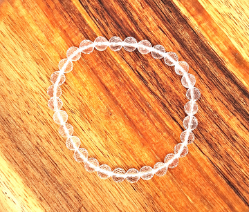 Quartz, Clear, Faceted 6mm Bracelet