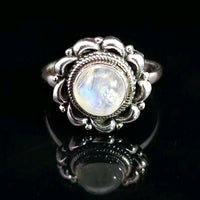 Moonstone, Rainbow, Sterling Silver Ring