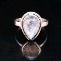Moonstone, Rainbow, Sterling Silver Ring