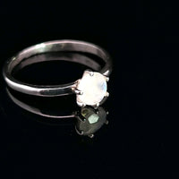 Moonstone, Rainbow, Faceted Sterling Silver Ring