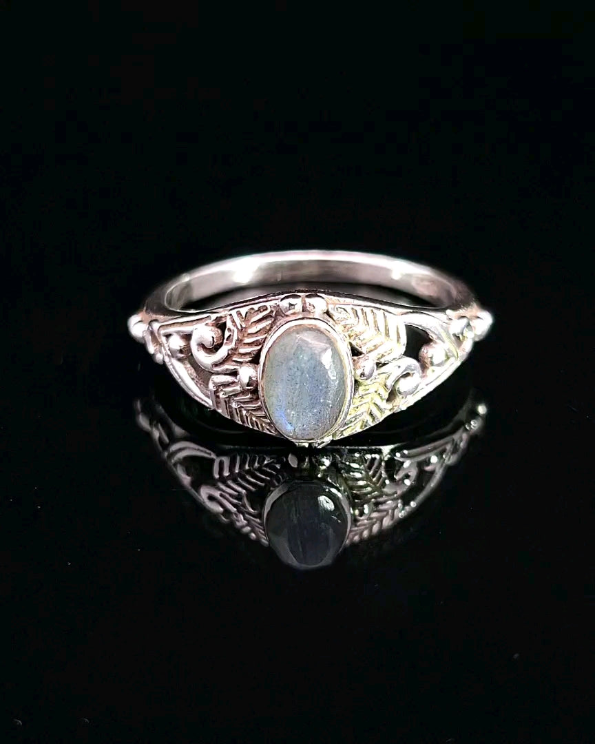 Labradorite, Faceted Sterling Silver Ring