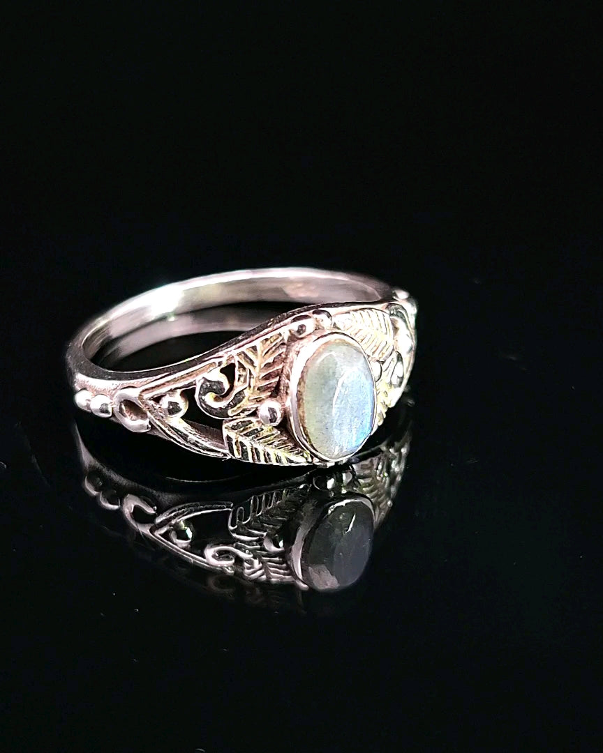 Labradorite, Faceted Sterling Silver Ring