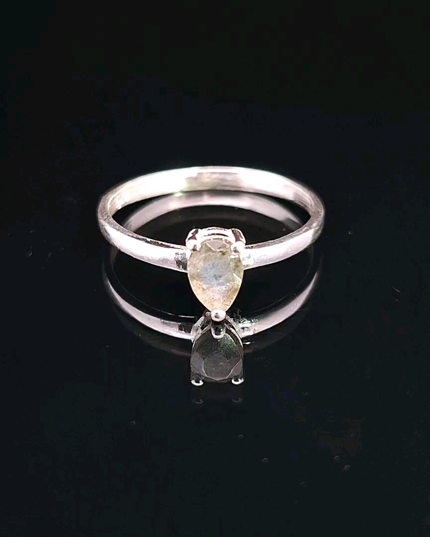 Labradorite, Faceted Sterling Silver Ring