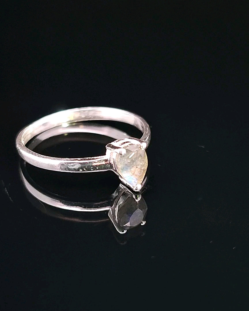 Labradorite, Faceted Sterling Silver Ring