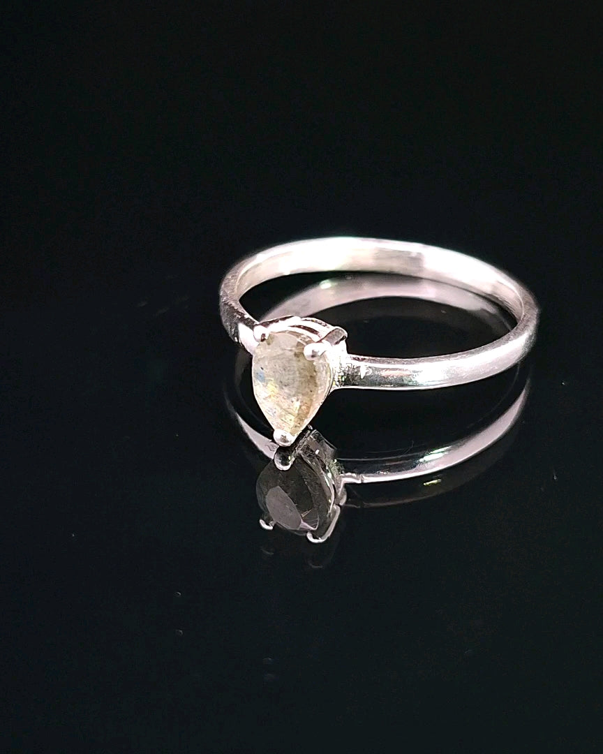 Labradorite, Faceted Sterling Silver Ring