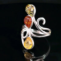Amber, Sterling Silver Ring