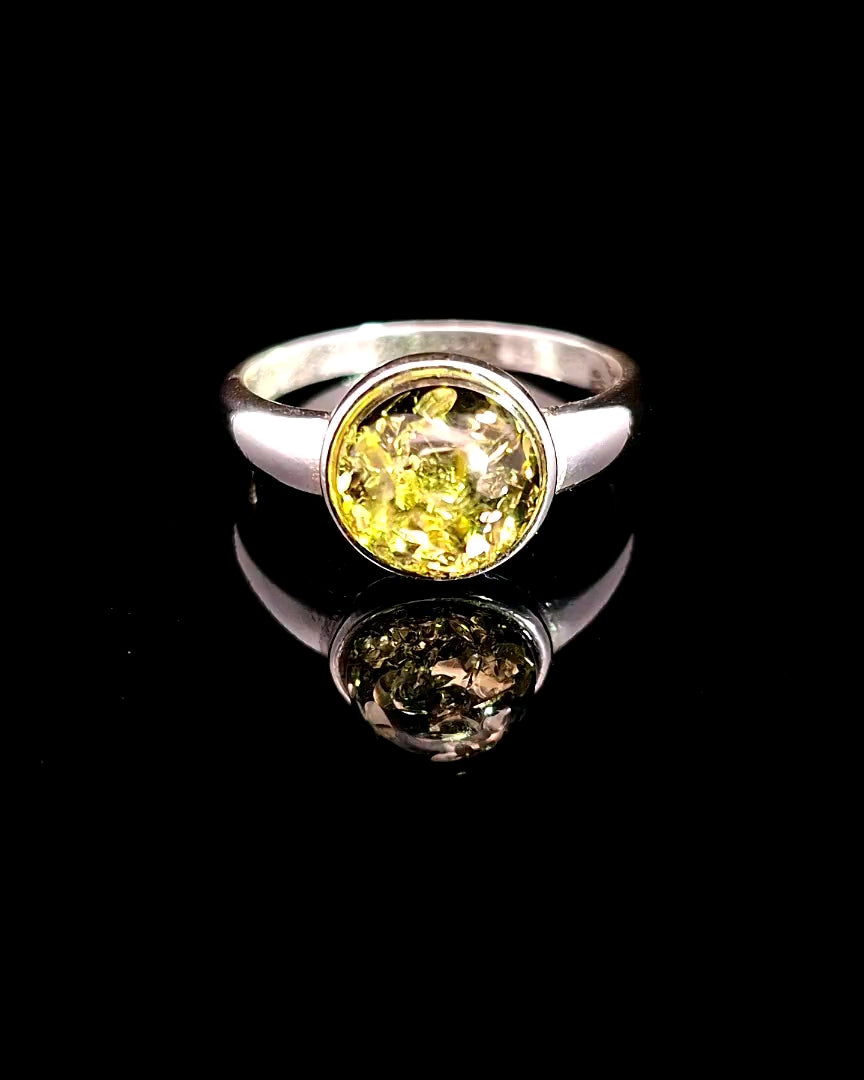 Amber, Sterling Silver Ring