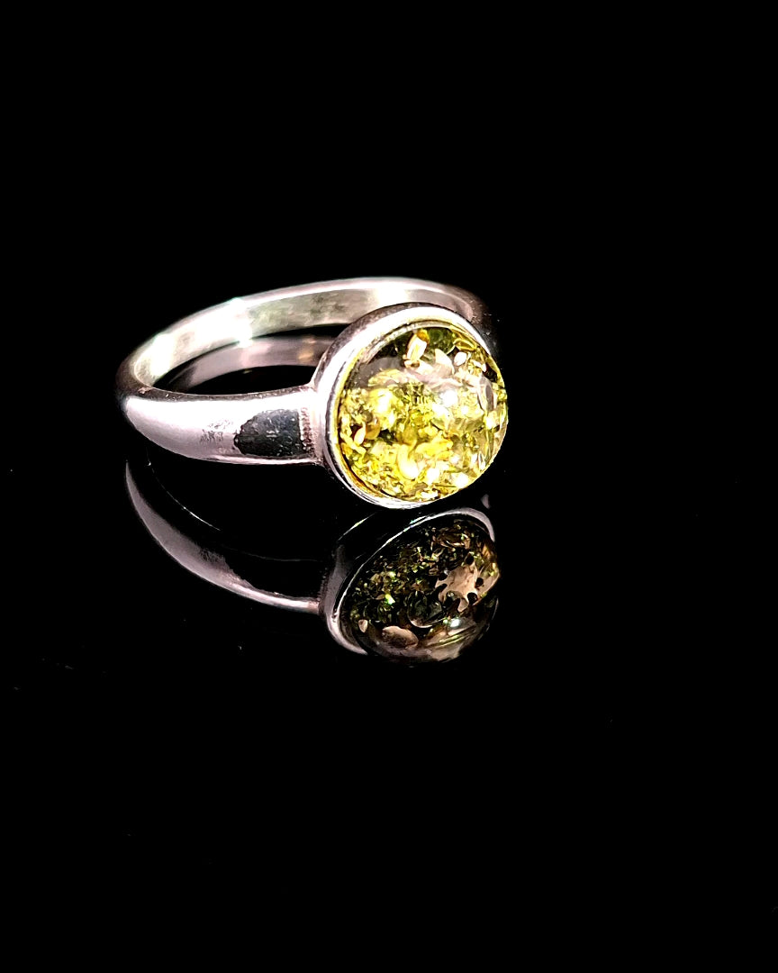 Amber, Sterling Silver Ring