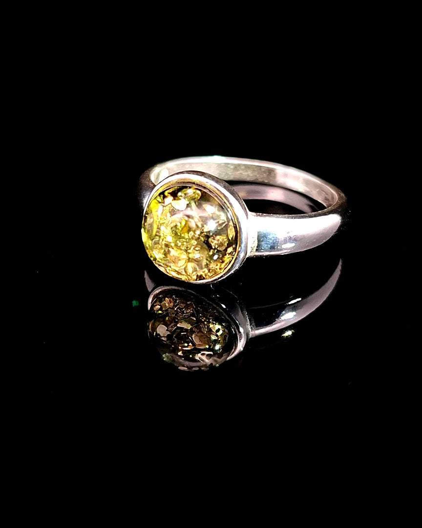 Amber, Sterling Silver Ring