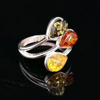 Amber, Sterling Silver Ring