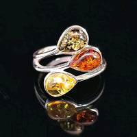 Amber, Sterling Silver Ring