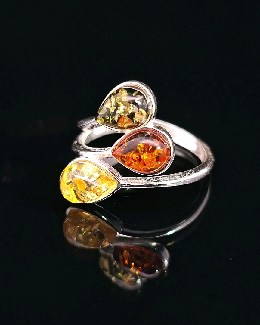 Amber, Sterling Silver Ring