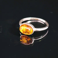 Amber, Sterling Silver Ring