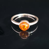 Amber, Sterling Silver Ring