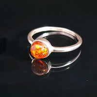 Amber, Sterling Silver Ring