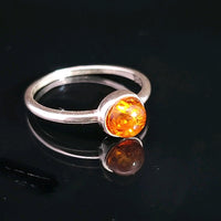 Amber, Sterling Silver Ring