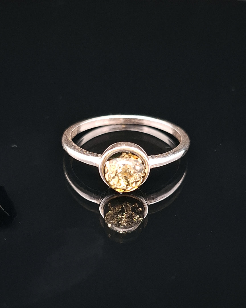 Amber, Sterling Silver Ring