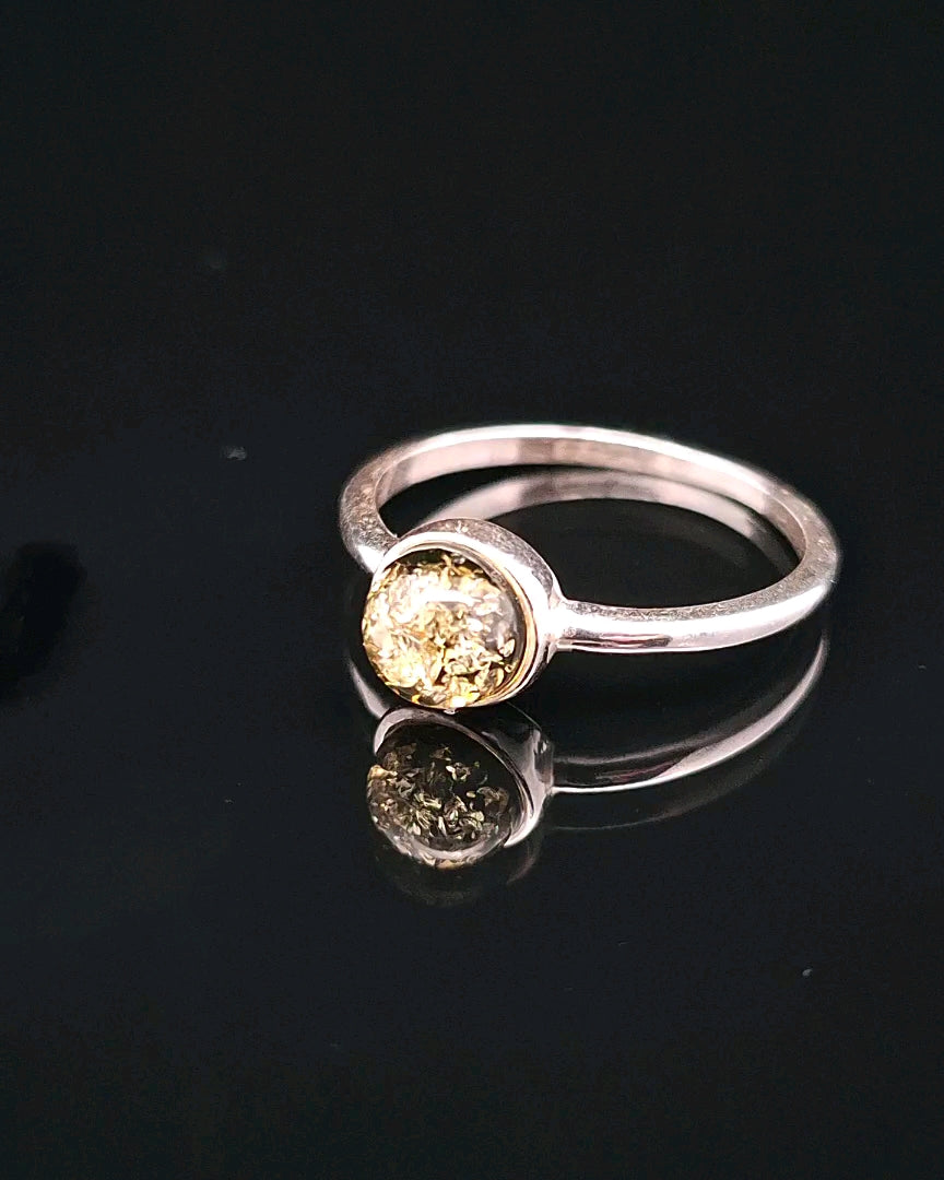 Amber, Sterling Silver Ring