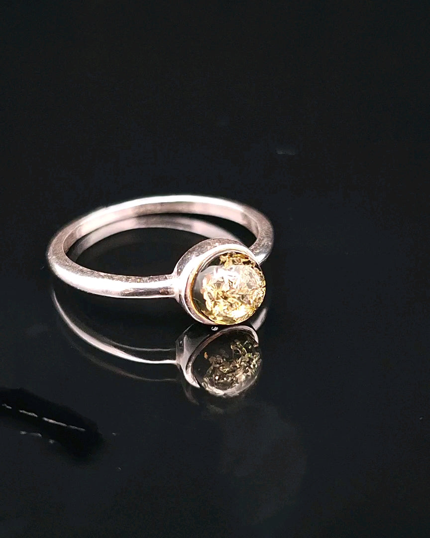 Amber, Sterling Silver Ring