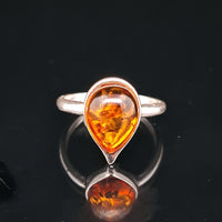 Amber, Sterling Silver Ring