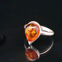 Amber, Sterling Silver Ring