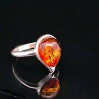 Amber, Sterling Silver Ring