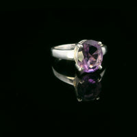 Amethyst Faceted Sterling Silver Ring