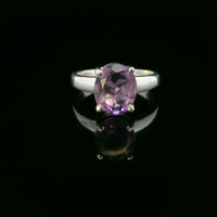 Amethyst Faceted Sterling Silver Ring