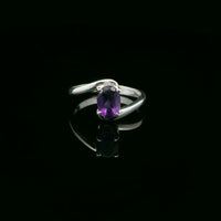 Amethyst Faceted Sterling Silver Ring