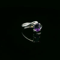 Amethyst Faceted Sterling Silver Ring