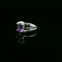 Amethyst Faceted Sterling Silver Ring