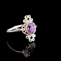 Amethyst Faceted Sterling Silver Ring