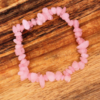 Quartz, Rose, Chip Bracelet