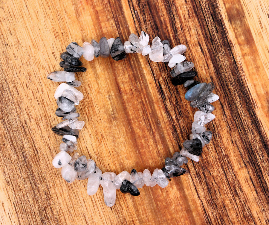 Tourmalinated Quartz Chip Bracelet