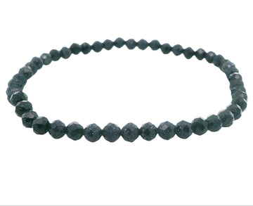 Goldstone, Blue Faceted 4mm Bracelet