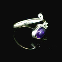 Amethyst Freesize Sterling Silver Ring